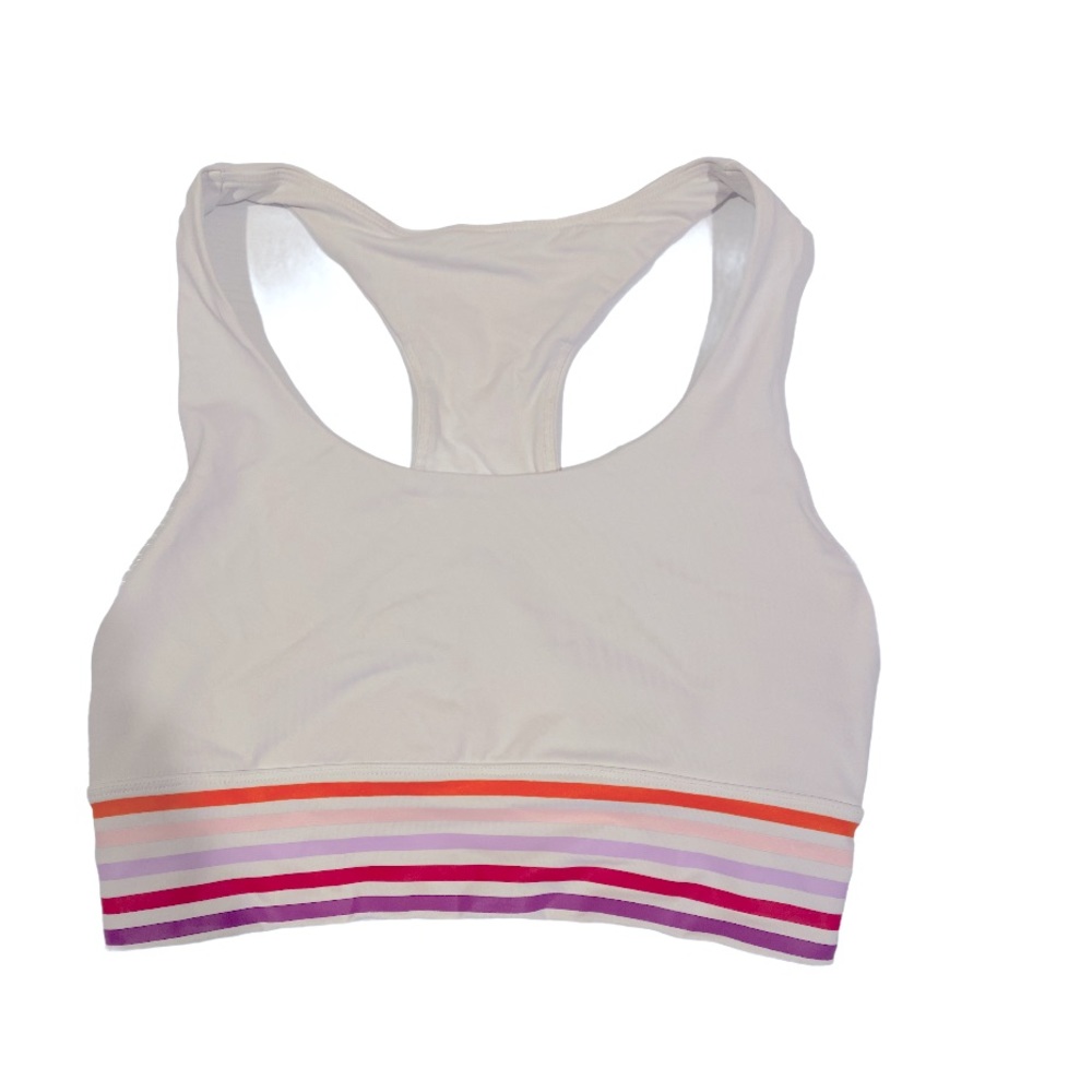 White sports bra removable cups medium